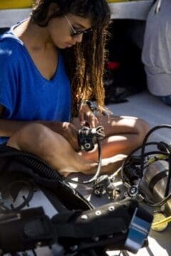 scuba diving equipment.